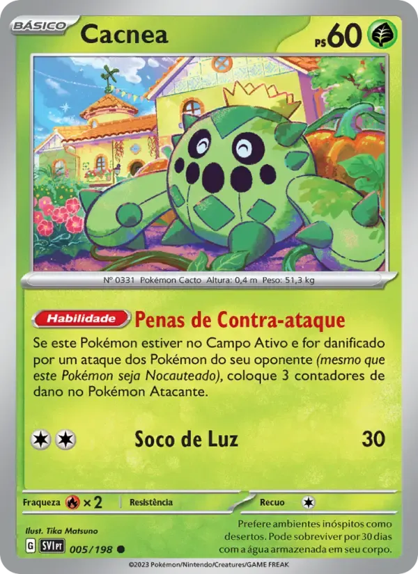 Cacnea — Escarlate e Violeta 5 Portuguese Pokémon card
