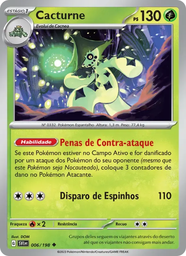 Cacturne — Escarlate e Violeta 6 Portuguese Pokémon card