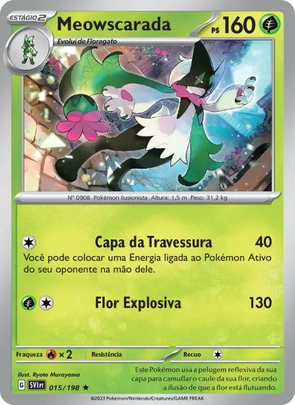 Meowscarada — Escarlate e Violeta 15 Portuguese Pokémon card