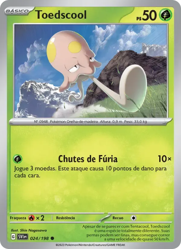 Toedscool — Escarlate e Violeta 24 Portuguese Pokémon card