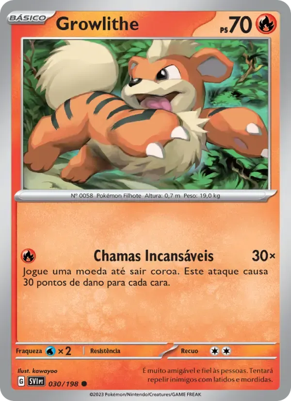 Growlithe — Escarlate e Violeta 30 Portuguese Pokémon card