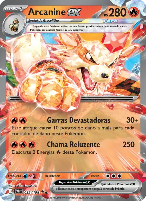 Arcanine ex — Escarlate e Violeta 32 Portuguese Pokémon card