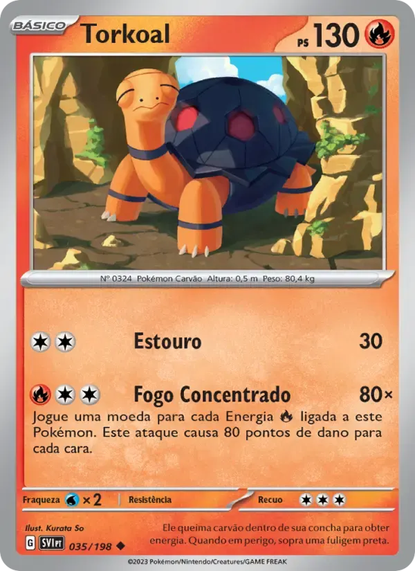 Torkoal — Escarlate e Violeta 35 Portuguese Pokémon card