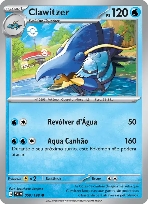 Clawitzer — Escarlate e Violeta 50 Portuguese Pokémon card