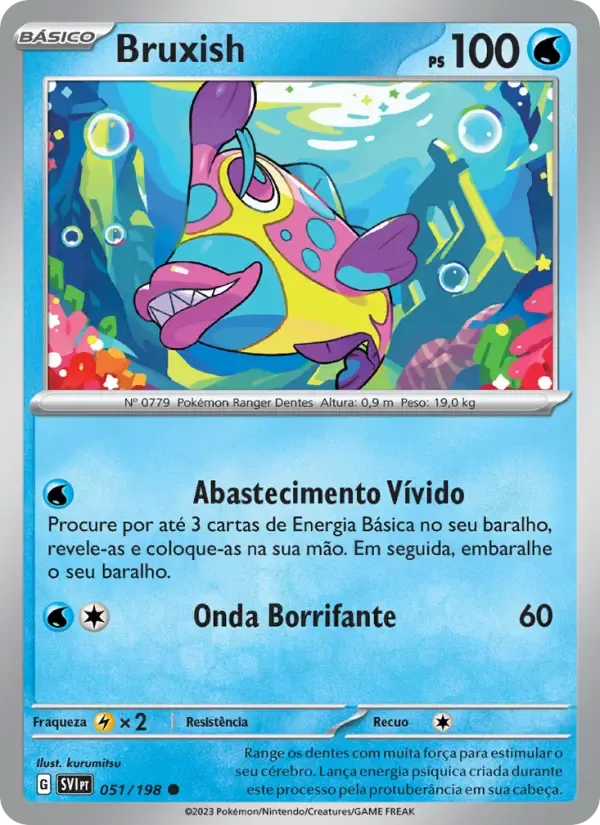 Bruxish — Escarlate e Violeta 51 Portuguese Pokémon card