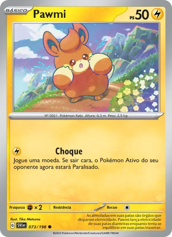 Pawmi — Escarlate e Violeta 73 Portuguese Pokémon card