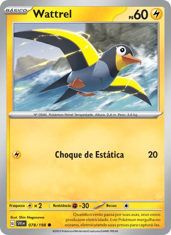 Wattrel — Escarlate e Violeta 78 Portuguese Pokémon card