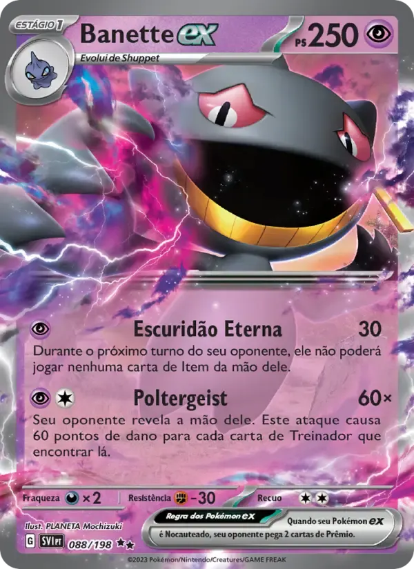 Banette ex — Escarlate e Violeta 88 Portuguese Pokémon card