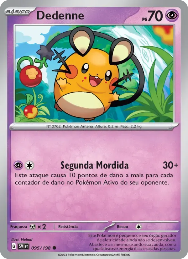 Dedenne — Escarlate e Violeta 95 Portuguese Pokémon card