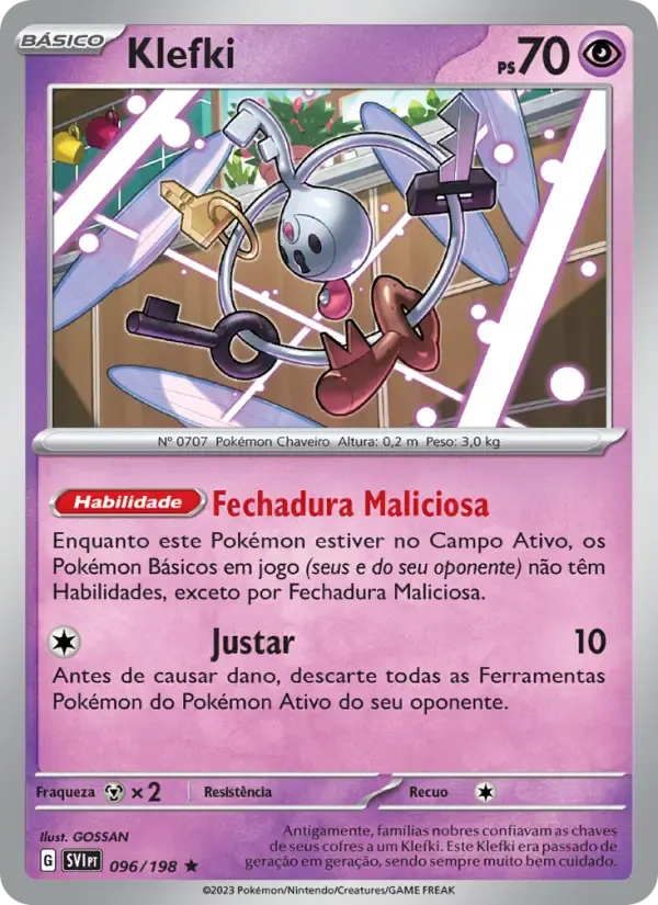 Klefki — Escarlate e Violeta 96 Portuguese Pokémon card