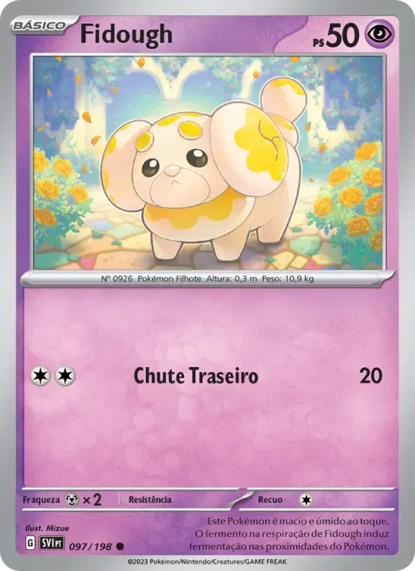 Fidough — Escarlate e Violeta 97 Portuguese Pokémon card