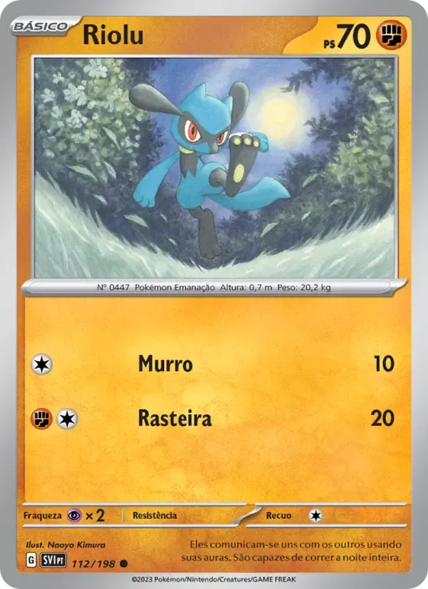 Riolu — Escarlate e Violeta 112 Portuguese Pokémon card