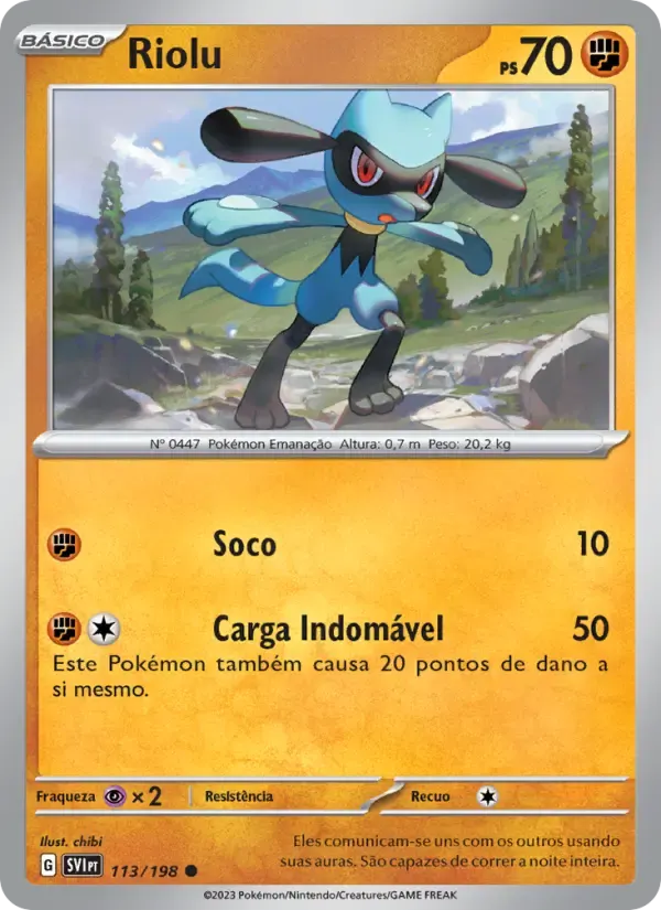 Riolu — Escarlate e Violeta 113 Portuguese Pokémon card