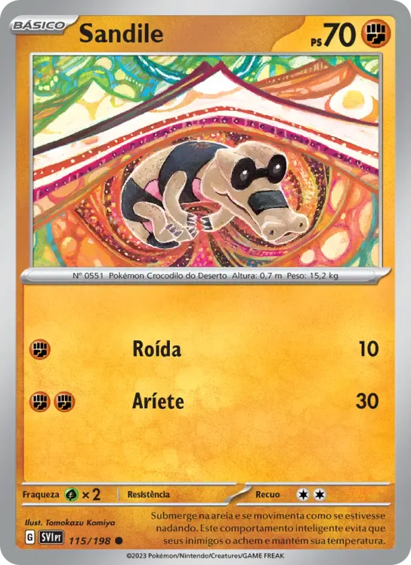 Sandile — Escarlate e Violeta 115 Portuguese Pokémon card