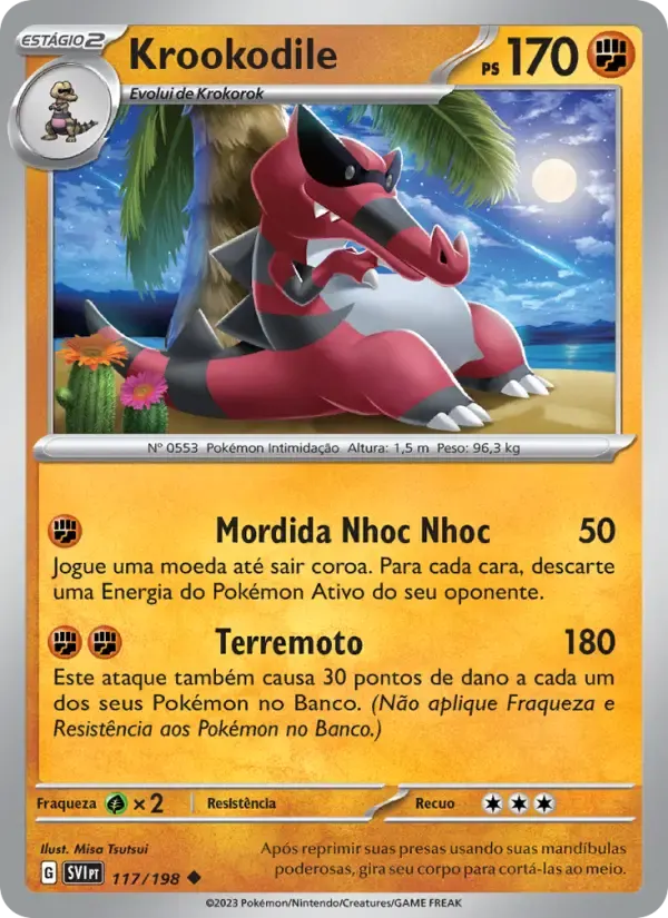 Krookodile — Escarlate e Violeta 117 Portuguese Pokémon card