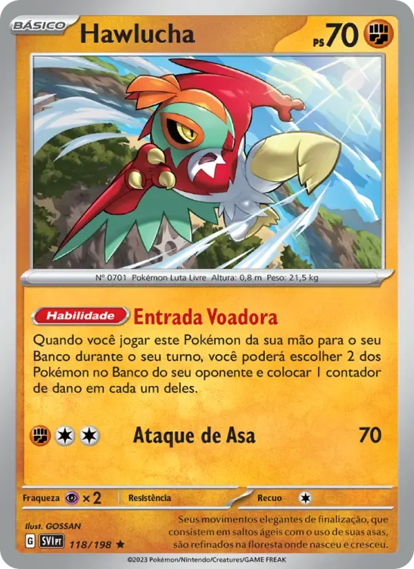 Hawlucha — Escarlate e Violeta 118 Portuguese Pokémon card