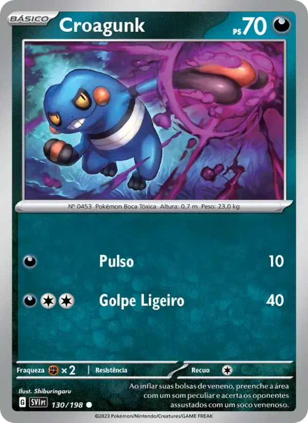 Croagunk — Escarlate e Violeta 130 Portuguese Pokémon card