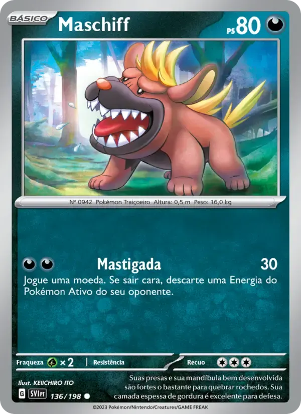 Maschiff — Escarlate e Violeta 136 Portuguese Pokémon card