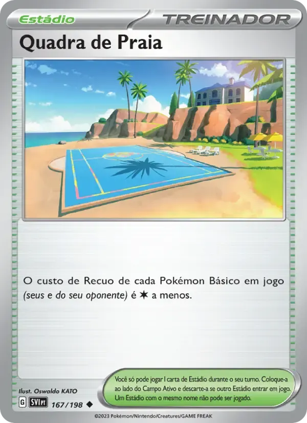 Quadra de Praia — Escarlate e Violeta 167 Portuguese Pokémon card