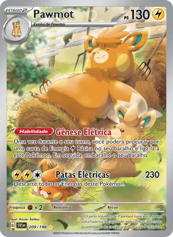 Pawmot — Escarlate e Violeta 209 Portuguese Pokémon card