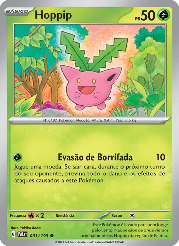 Hoppip — Evoluções em Paldea 1 Portuguese Pokémon card
