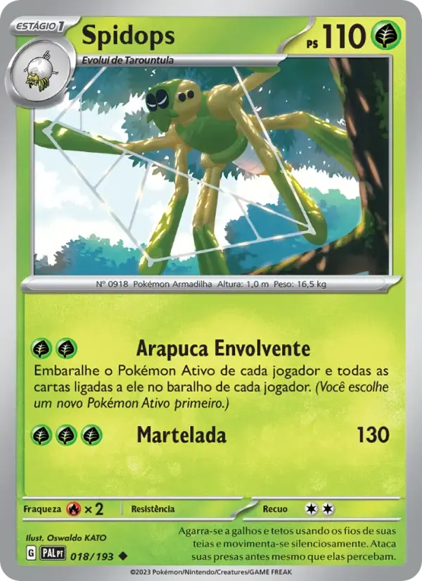Spidops — Evoluções em Paldea 18 Portuguese Pokémon card