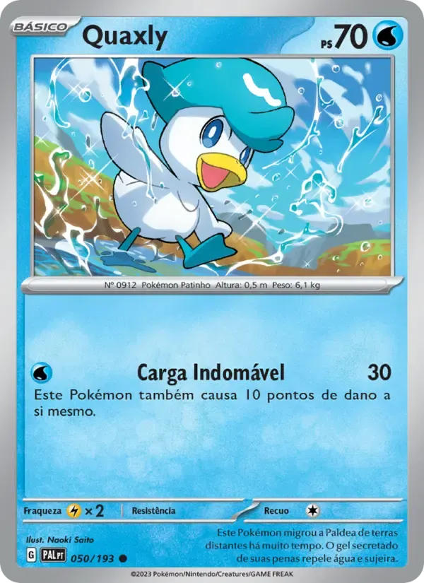 Quaxly — Evoluções em Paldea 50 Portuguese Pokémon card