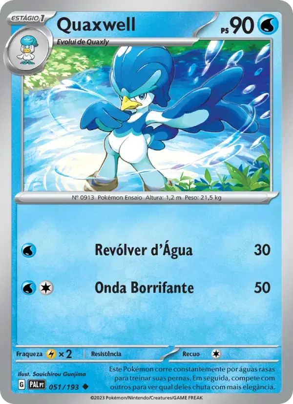 Quaxwell — Evoluções em Paldea 51 Portuguese Pokémon card