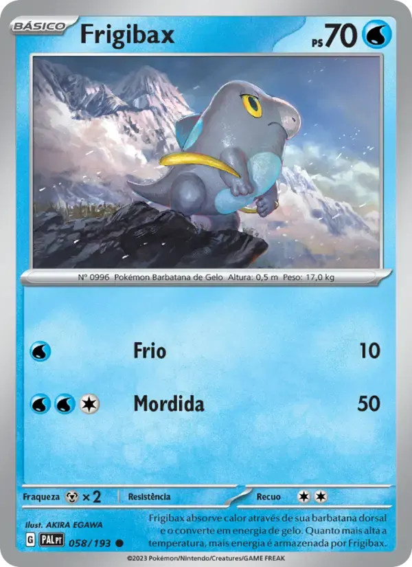Frigibax — Evoluções em Paldea 58 Portuguese Pokémon card