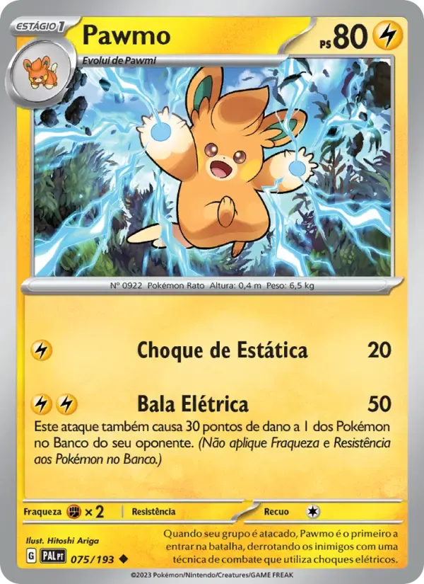 Pawmo — Evoluções em Paldea 75 Portuguese Pokémon card