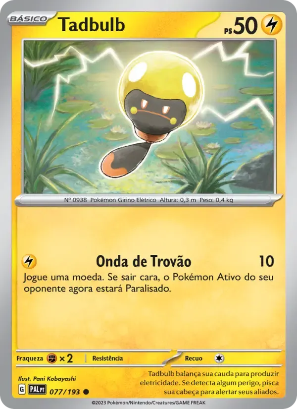 Tadbulb — Evoluções em Paldea 77 Portuguese Pokémon card