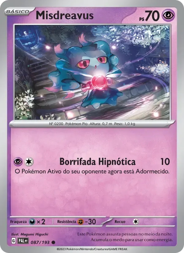 Misdreavus — Evoluções em Paldea 87 Portuguese Pokémon card