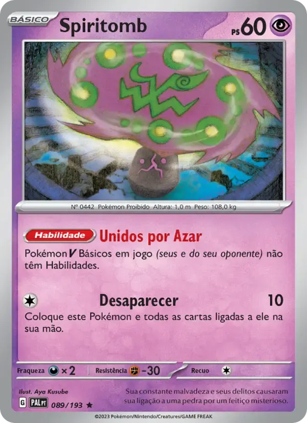 Spiritomb — Evoluções em Paldea 89 Portuguese Pokémon card
