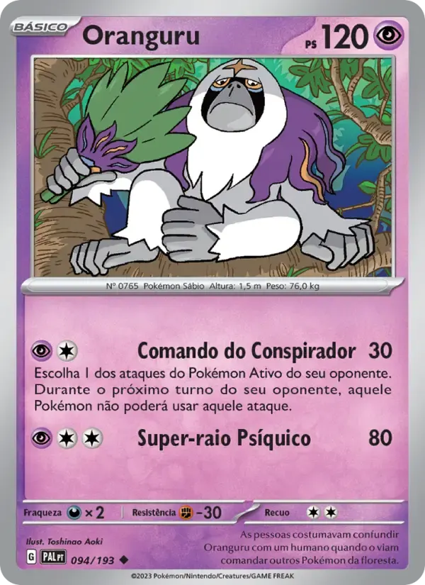 Oranguru — Evoluções em Paldea 94 Portuguese Pokémon card