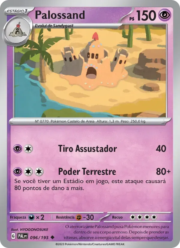Palossand — Evoluções em Paldea 96 Portuguese Pokémon card