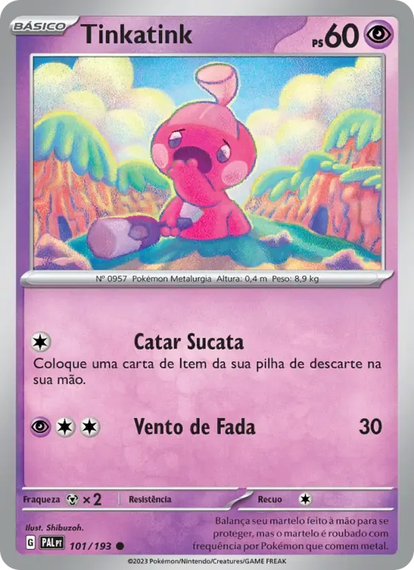 Tinkatink — Evoluções em Paldea 101 Portuguese Pokémon card
