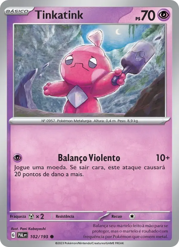 Tinkatink — Evoluções em Paldea 102 Portuguese Pokémon card
