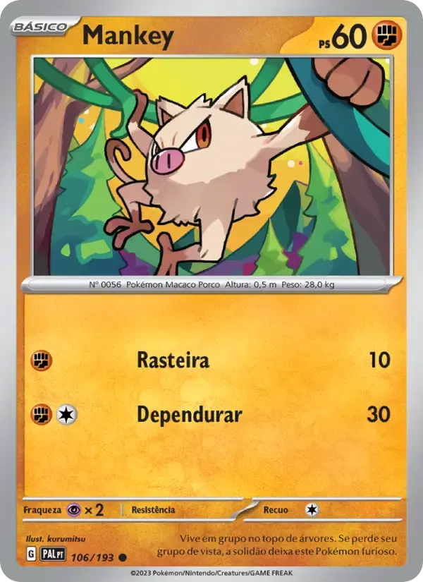 Mankey — Evoluções em Paldea 106 Portuguese Pokémon card