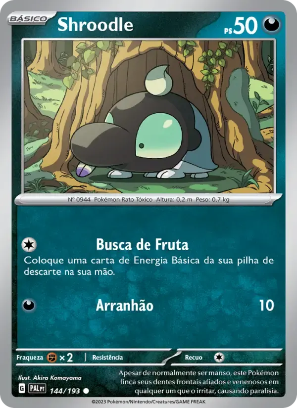 Shroodle — Evoluções em Paldea 144 Portuguese Pokémon card