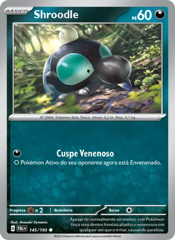 Shroodle — Evoluções em Paldea 145 Portuguese Pokémon card