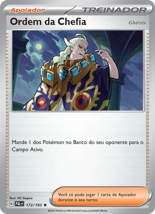 Ordem da Chefia — Evoluções em Paldea 172 Portuguese Pokémon card