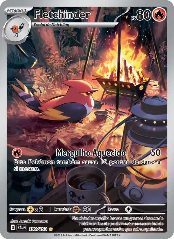 Fletchinder — Evoluções em Paldea 199 Portuguese Pokémon card