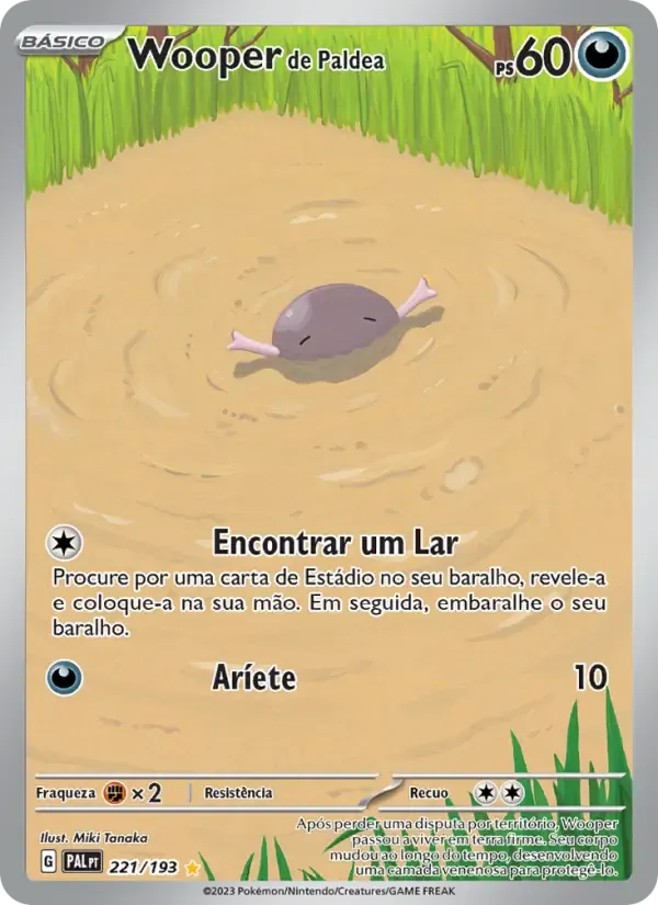 Wooper de Paldea — Evoluções em Paldea 221 Portuguese Pokémon card