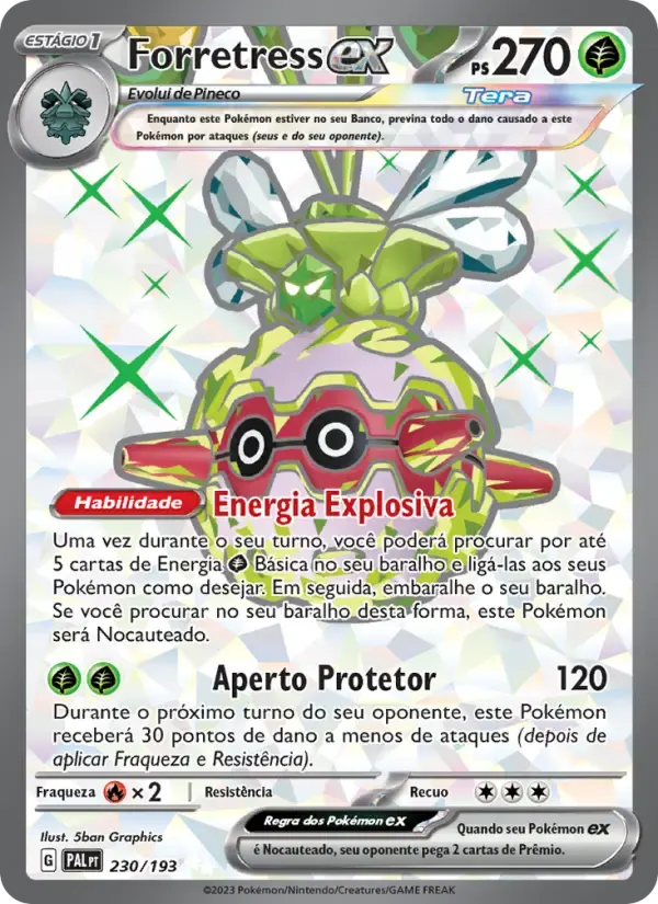 Forretress ex — Evoluções em Paldea 230 Portuguese Pokémon card
