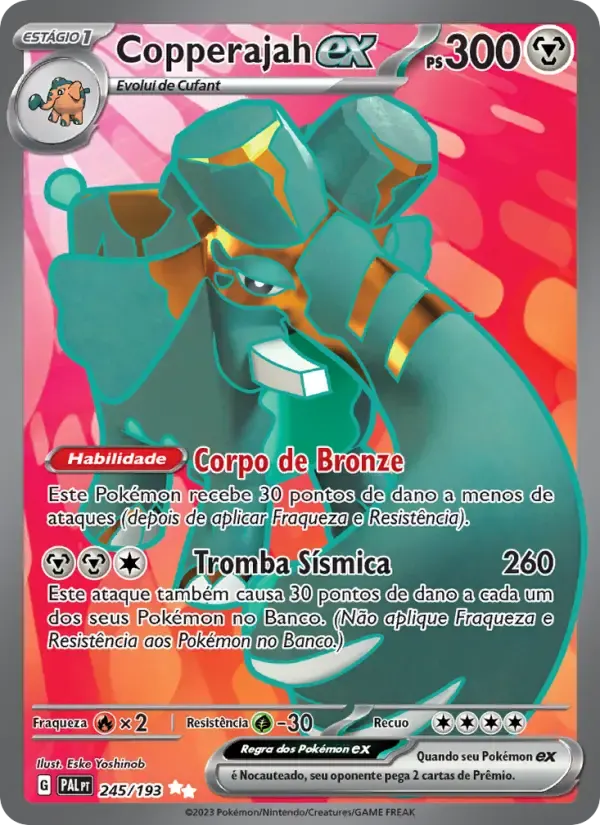 Copperajah ex — Evoluções em Paldea 245 Portuguese Pokémon card