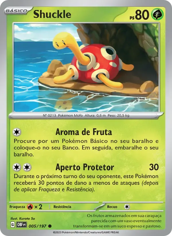 Shuckle — Obsidiana em Chamas 5 Portuguese Pokémon card