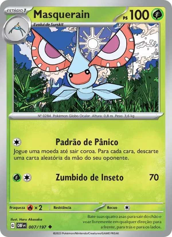 Masquerain — Obsidiana em Chamas 7 Portuguese Pokémon card