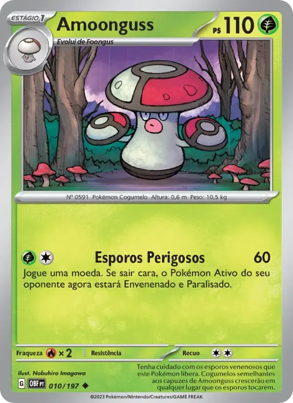Amoonguss — Obsidiana em Chamas 10 Portuguese Pokémon card