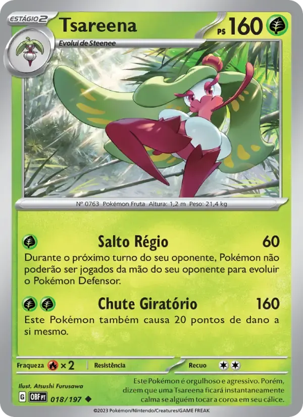 Tsareena — Obsidiana em Chamas 18 Portuguese Pokémon card