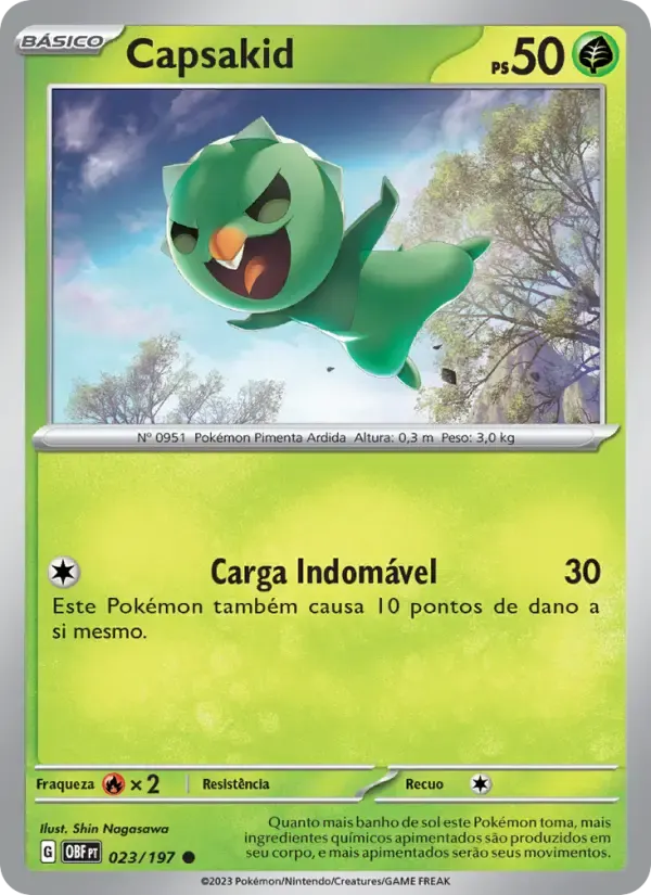 Capsakid — Obsidiana em Chamas 23 Portuguese Pokémon card